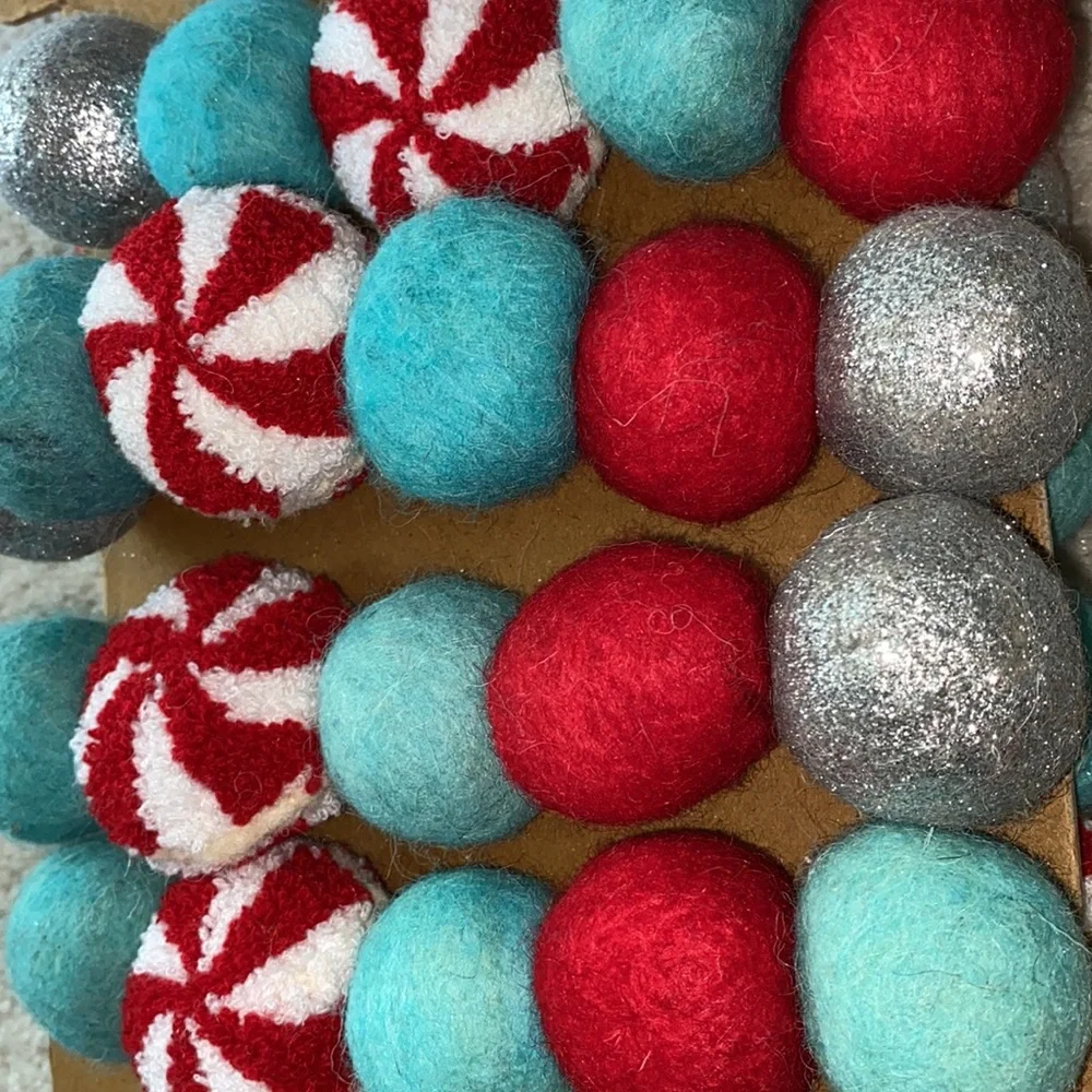 NEW holiday pom pom garland- large size